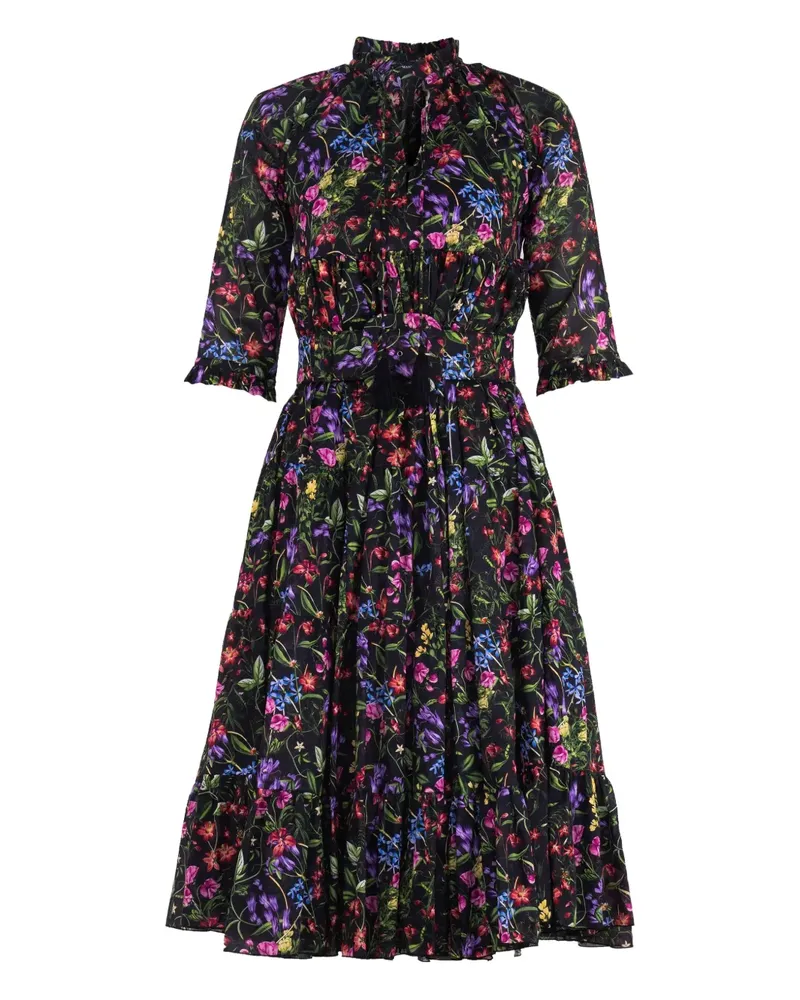 Samantha Sung Eden Midikleid mit Logo-Print - Schwarz Schwarz