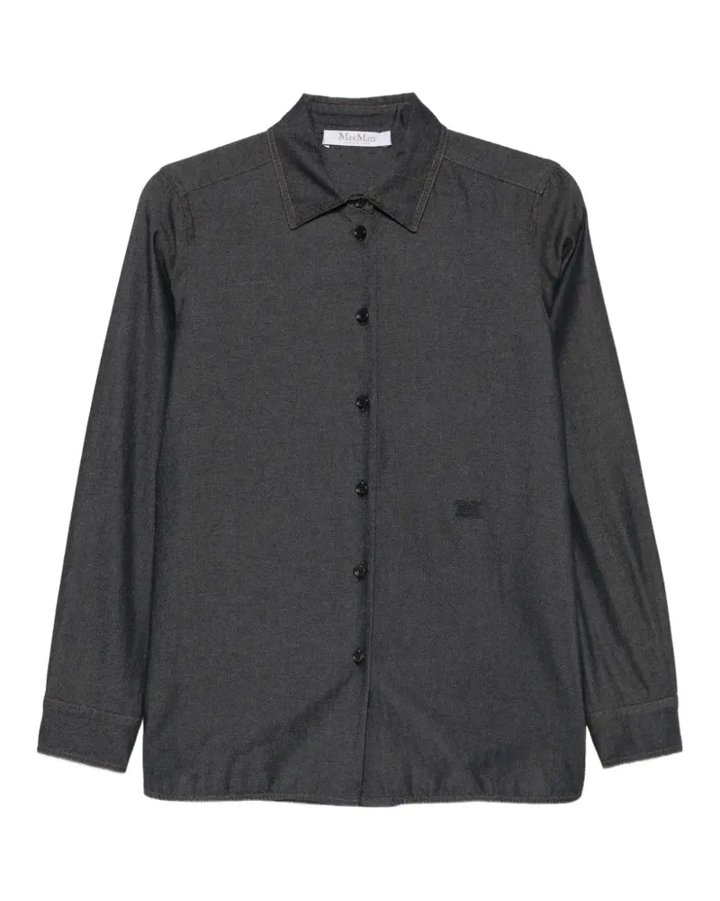 Max Mara Jeanshemd mit Logo-Stickerei - Blau Blau
