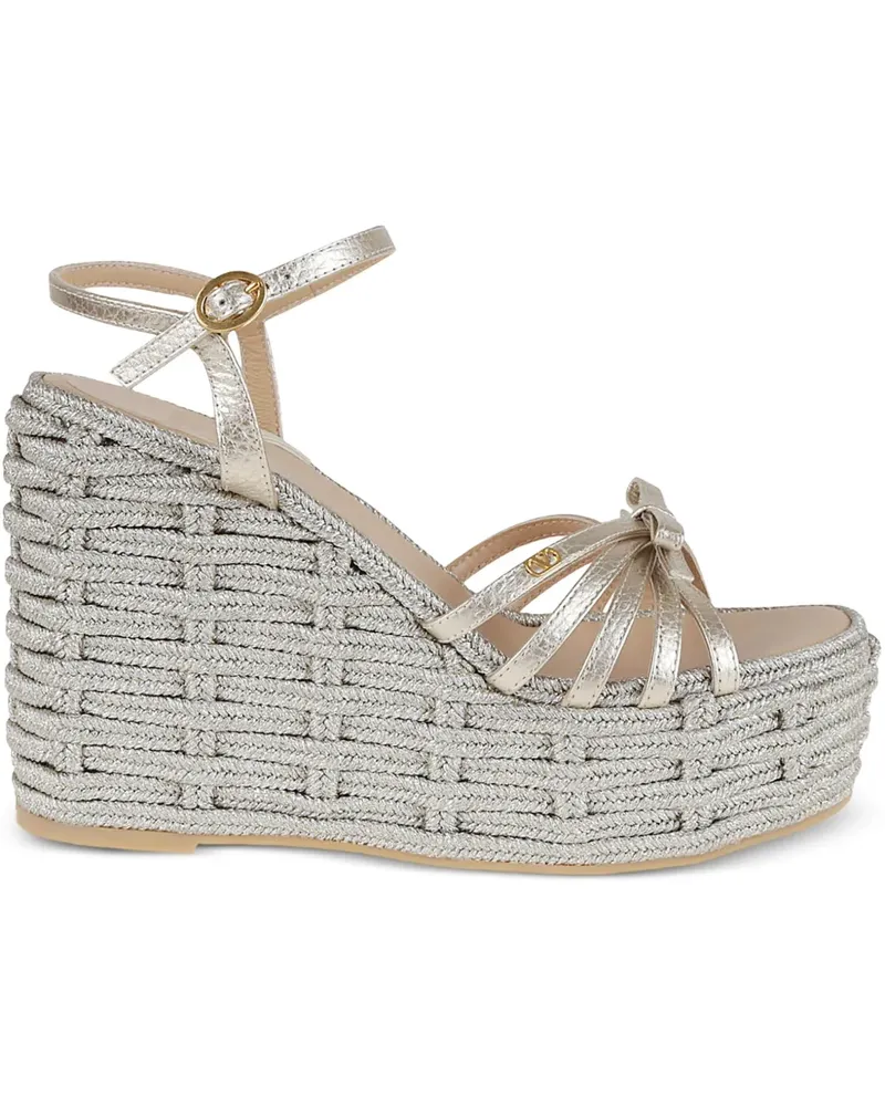 Valentino Garavani Gewebte Espadrilles mit Schleifendetail - Gold Gold