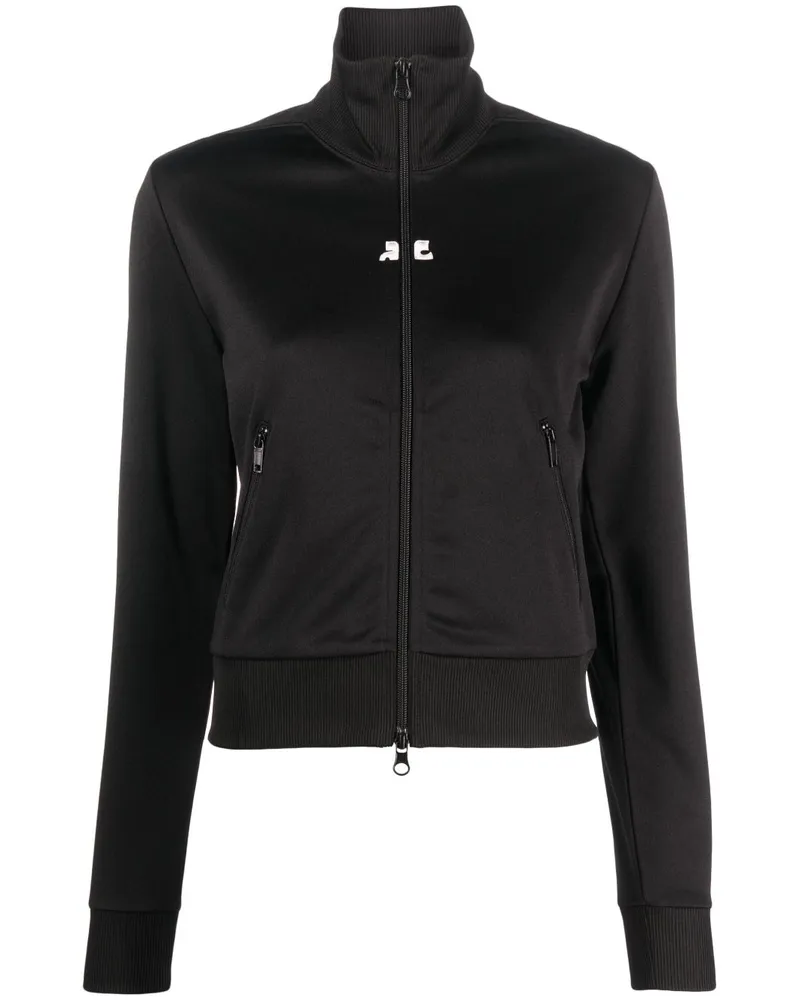 Courrèges Jacke mit Logo-Patch - Schwarz Schwarz