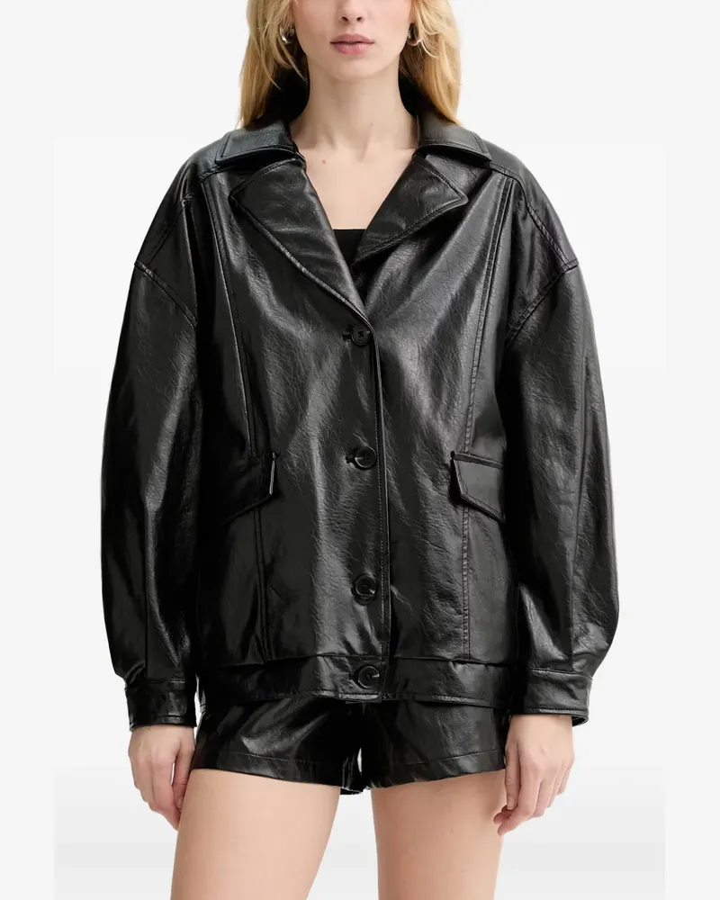 Guess Fransiska Jacke mit Knitteroptik - Schwarz Schwarz
