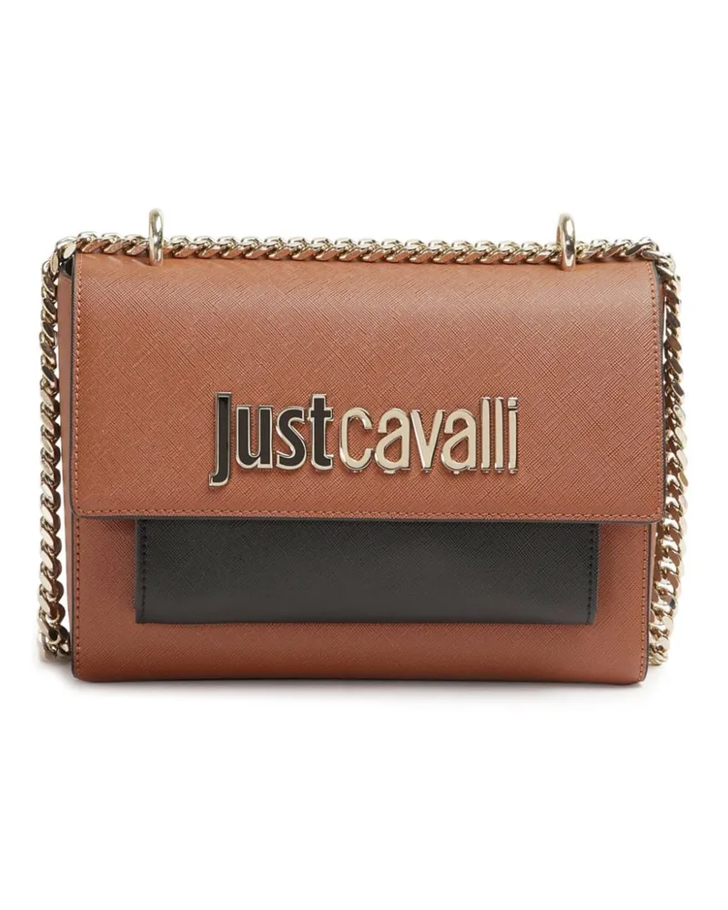 Just Cavalli Umhängetasche mit Logo-Schild - Braun Braun