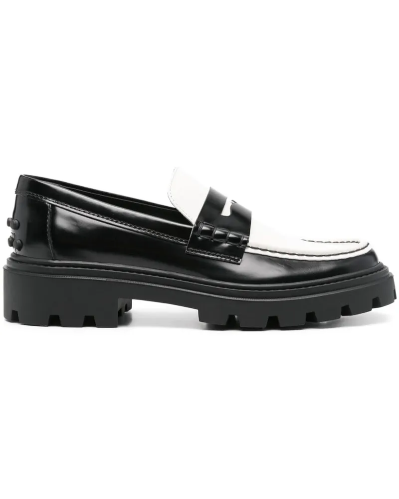 TOD'S Zweifarbige Loafer - Schwarz Schwarz