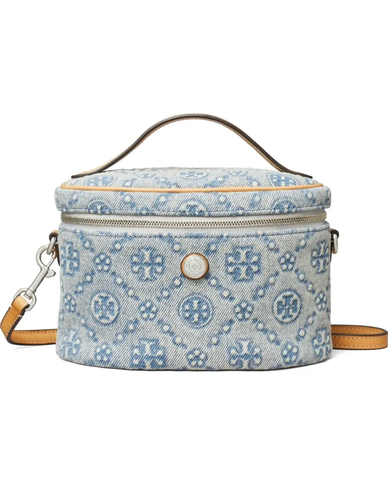 Tory Burch Jeans-Kosmetiktasche mit T-Monogramm - Blau Blau