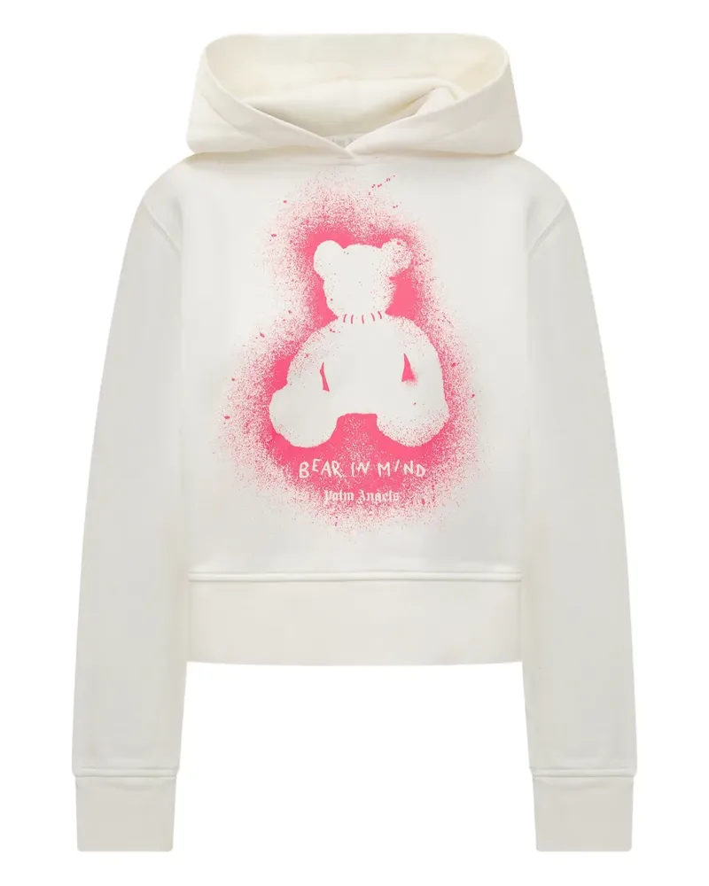 Palm Angels Hoodie mit Teddy-Graffiti - Weiß Weiß