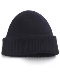 Barrie Kaschmir-Beanie mit Shearling-Besatz Blau