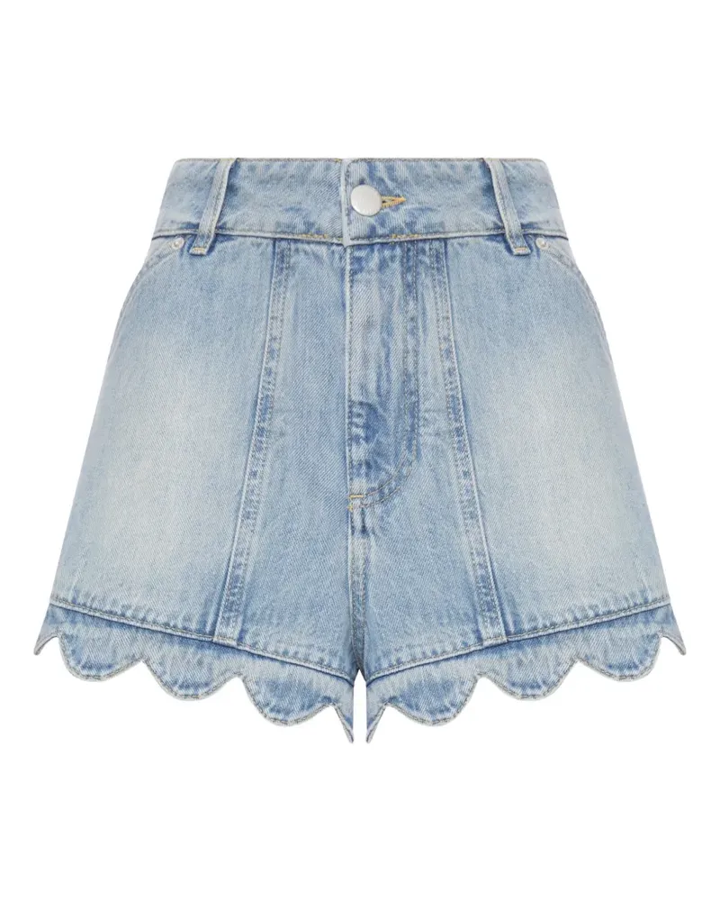 FARM Rio scalloped-edge denim shorts - Blau Blau