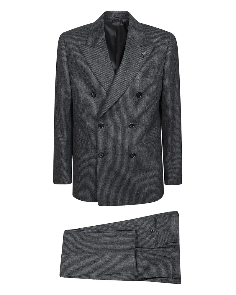 LARDINI pinstripe double-breasted suit - Grau Grau