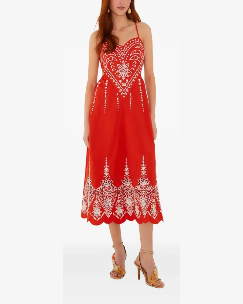 FARM Rio The Vicky Midikleid mit Cut-Out - Rot Rot