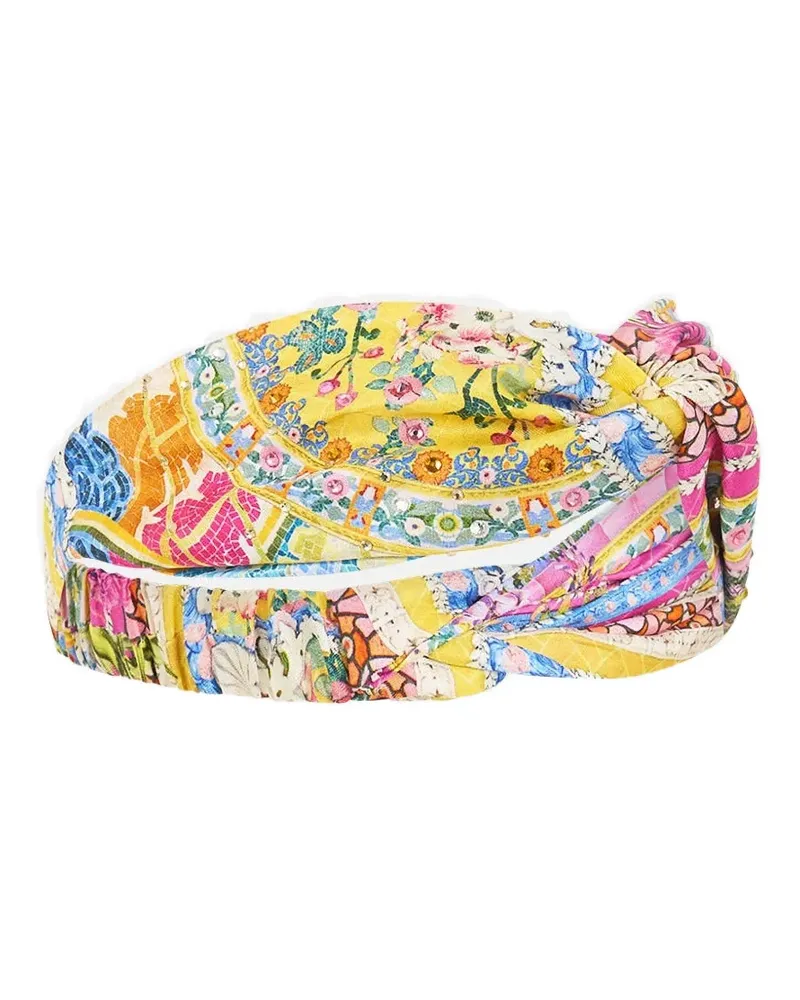 Camilla woven-twist silk headband - Gelb Gelb