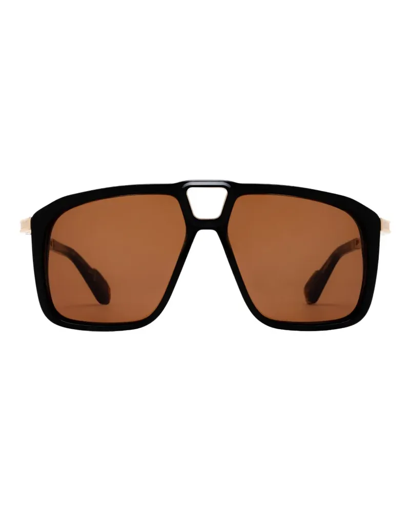 Jacques Marie Mage Savoy Sonnenbrille mit geometrischen Gestell - Schwarz Schwarz