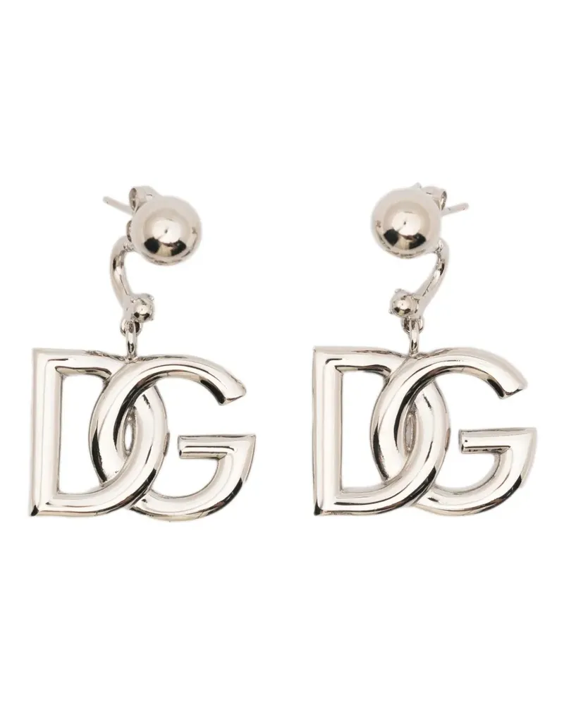 Dolce & Gabbana Ohrringe mit Logo - Silber Silber