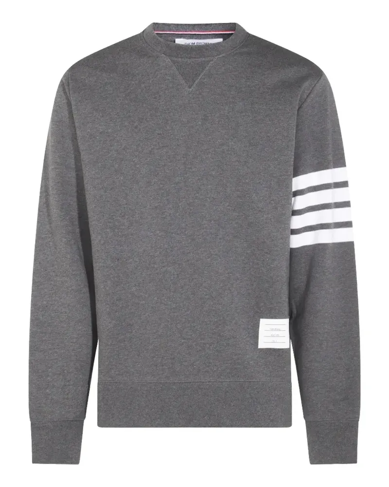 Thom Browne Sweatshirt mit Streifen-Logo - Grau Grau