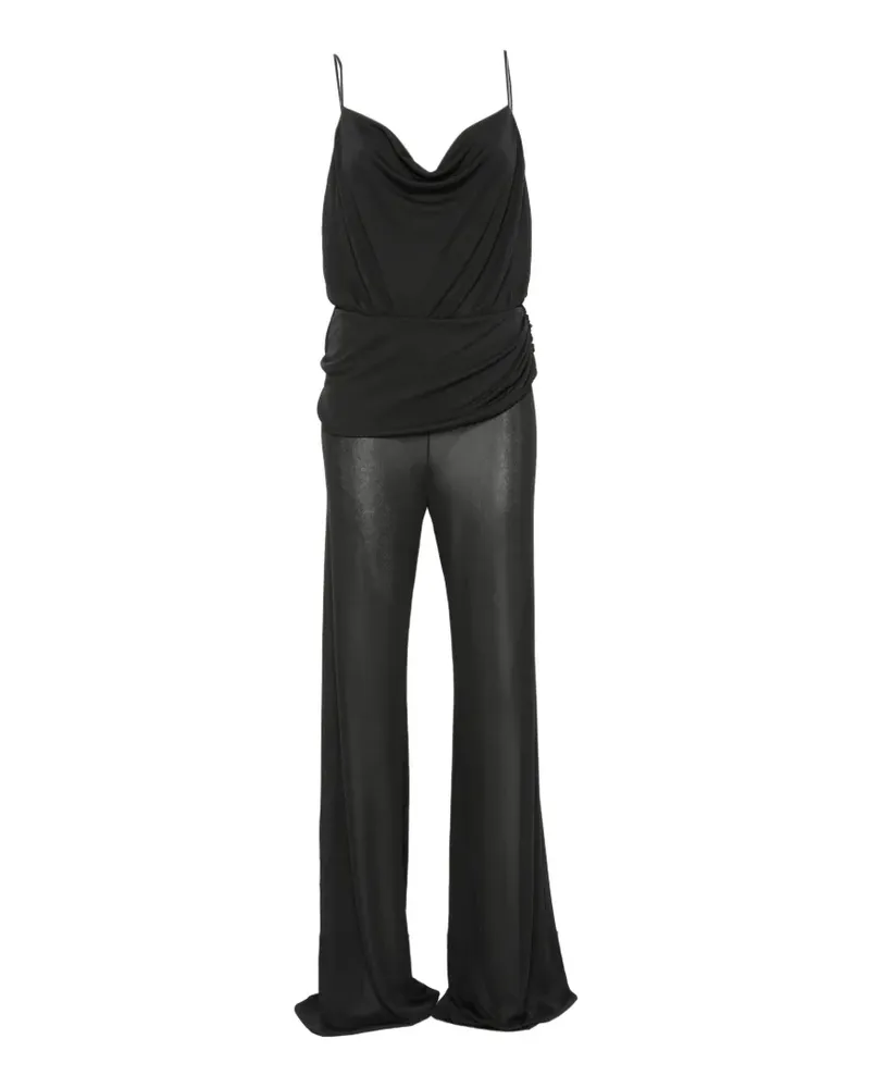 ANDAMANE Carla draped cowl-neck jumpsuit - Schwarz Schwarz