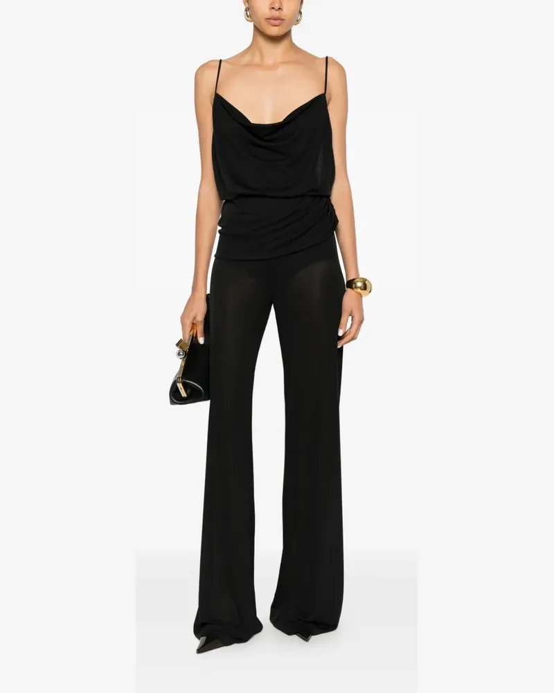 ANDAMANE Carla draped cowl-neck jumpsuit - Schwarz Schwarz