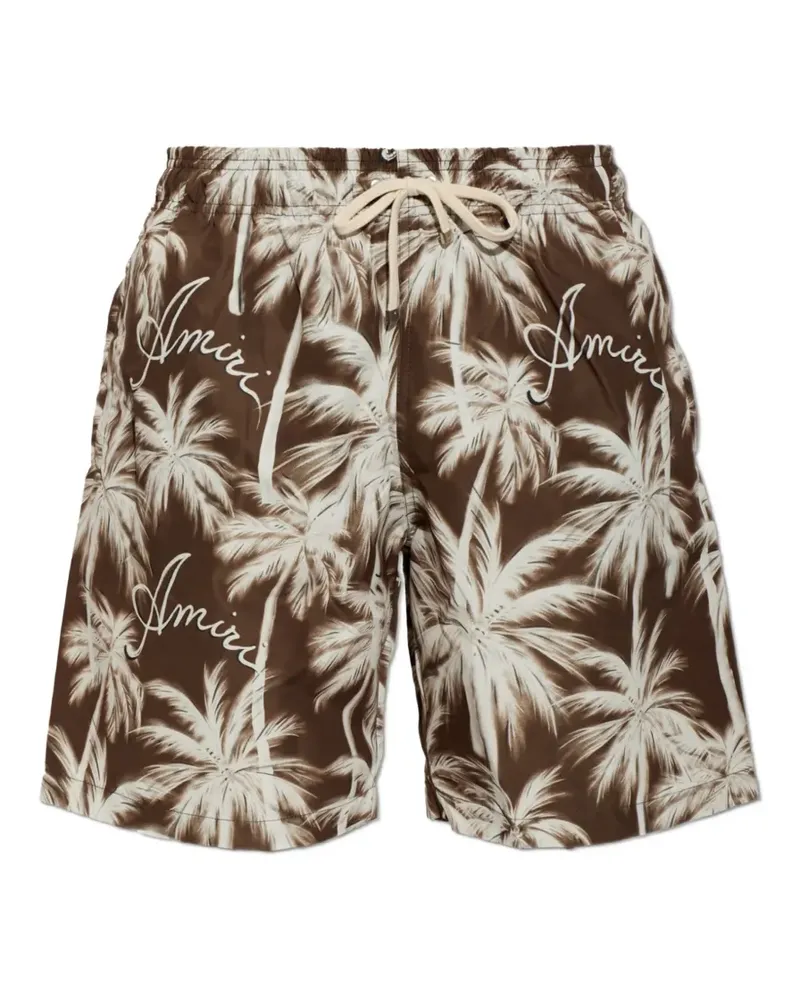 Amiri palm tree-print swim shorts - Braun Braun