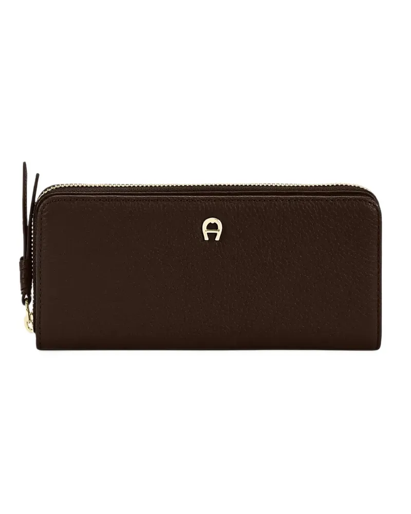 Aigner Paola logo-plaque leather wallet - Braun Braun