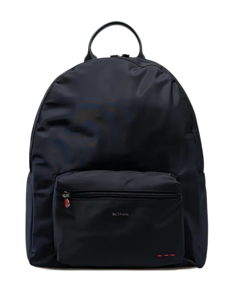 Kiton logo-plaque backpack - Blau Blau