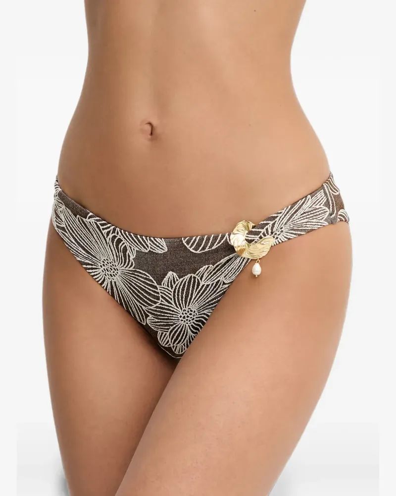 Twin-Set Bikinihöschen mit Blumenprint - Braun Braun