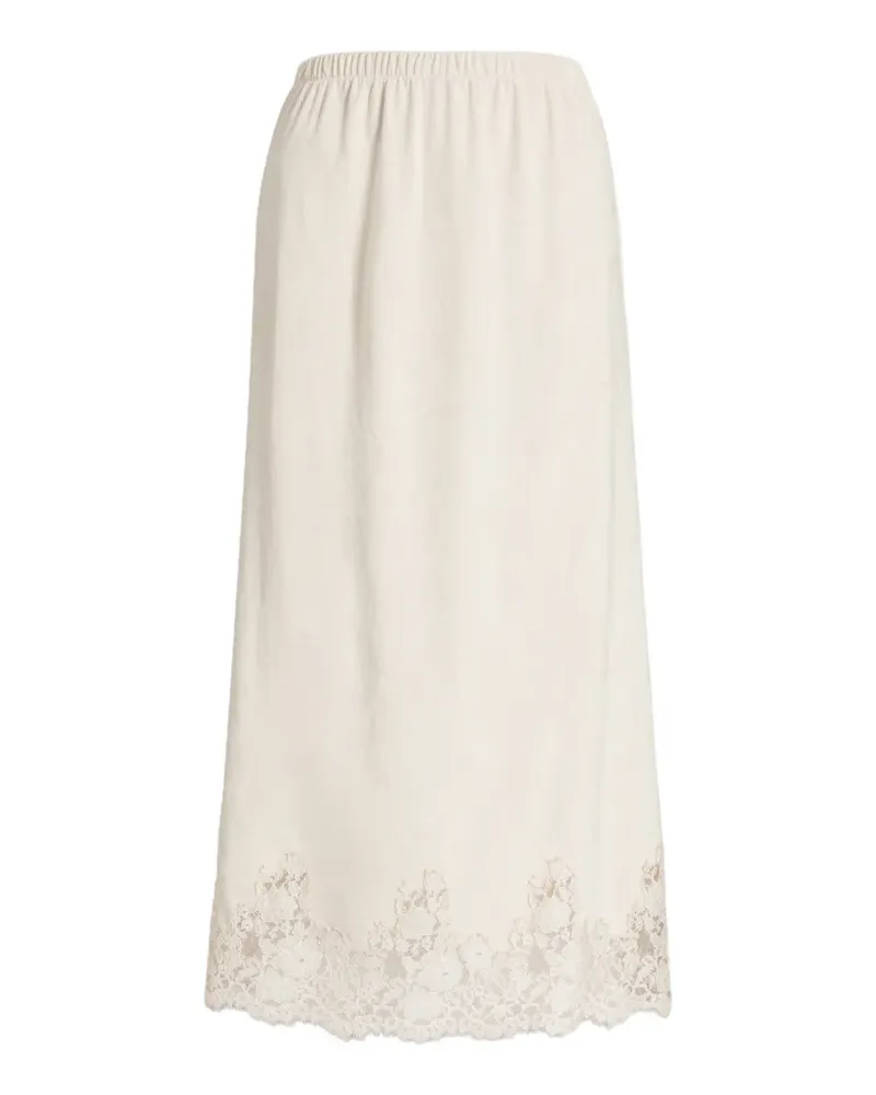 Alberta Ferretti Midirock mit Spitzensaum - Weiß Weiß