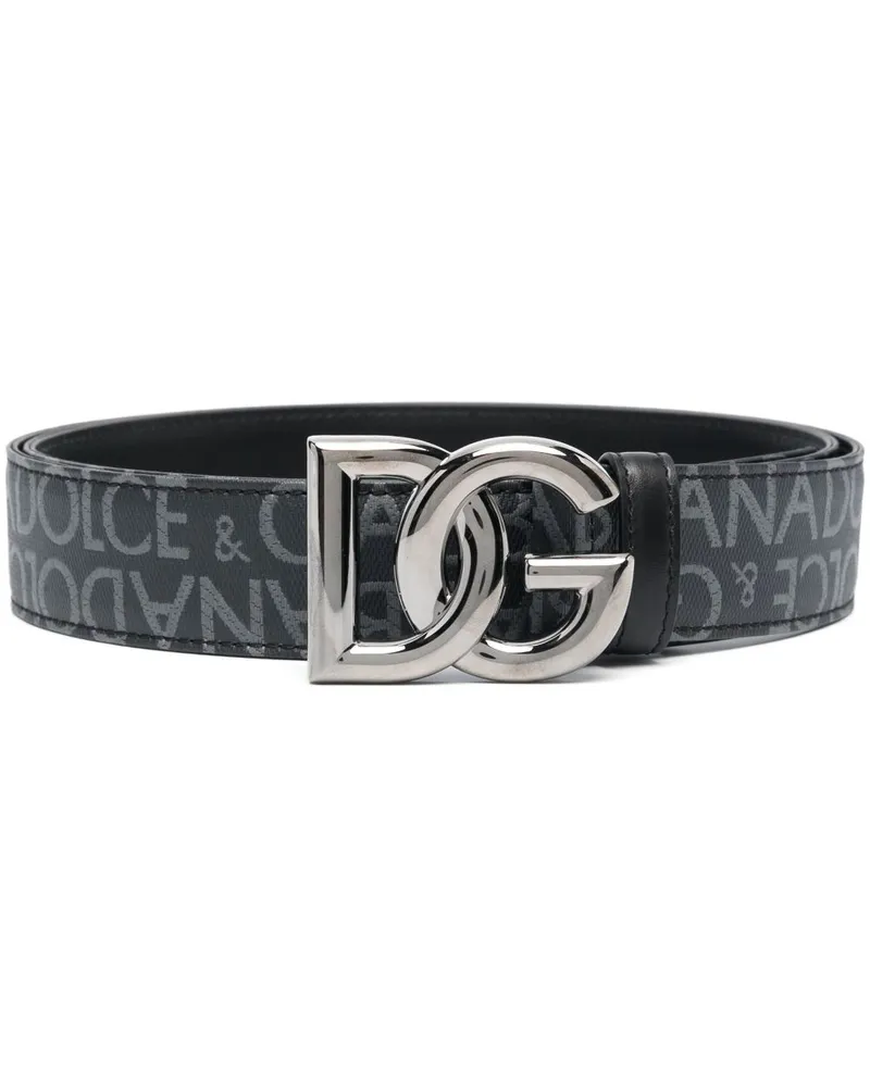 Dolce & Gabbana Gürtel mit Logo-Schnalle - Schwarz Schwarz