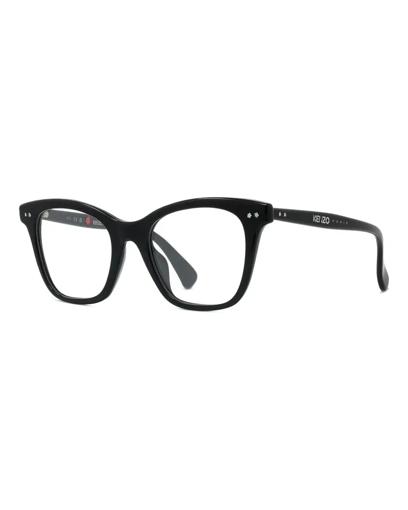 Kenzo Eckige Brille mit Nietendetail - Schwarz Schwarz