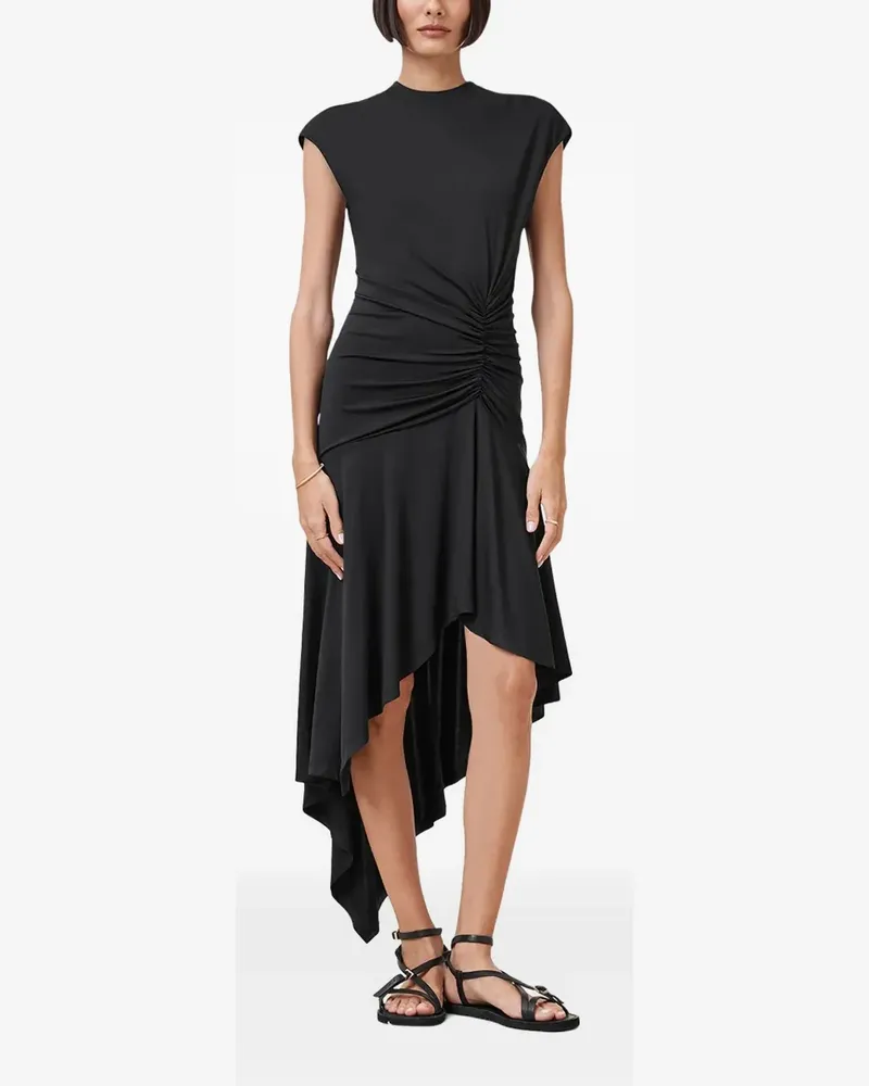 AllSaints Drapiertes Midikleid - Schwarz Schwarz