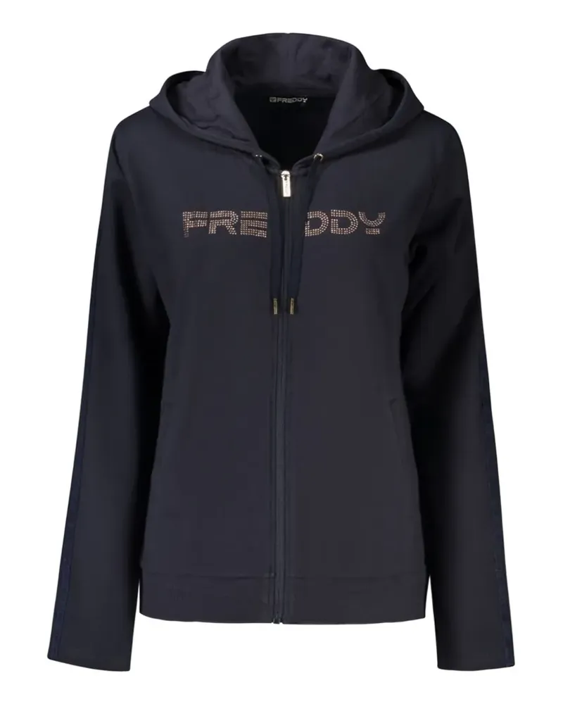 Freddy logo-embellished zip-up hoodie - Blau Blau