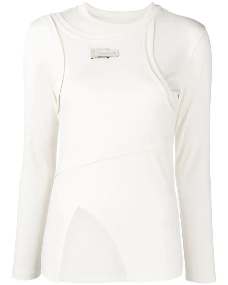 Feng Chen Wang Schmaler Pullover - Weiß Weiß