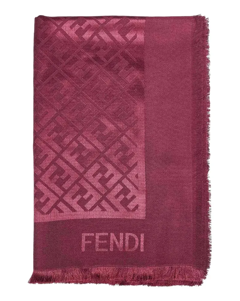 Fendi jacquard fringed scarf - Rot Rot