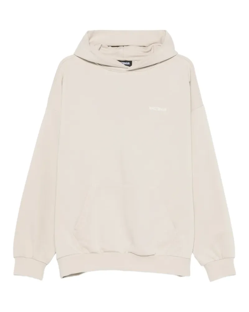 WRSTBHVR Hako V2 logo-print pouch-pocket hoodie - Nude Nude