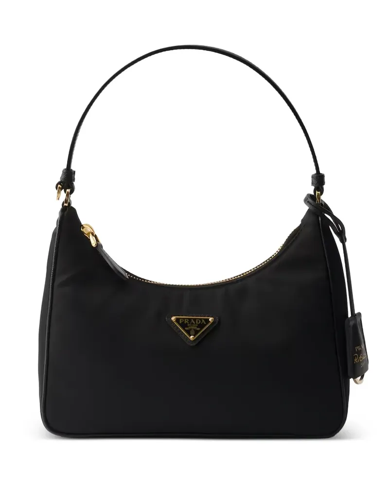 Prada Re-Edition 2005 mini Schultertasche mit Triangel-Logo - Schwarz Schwarz