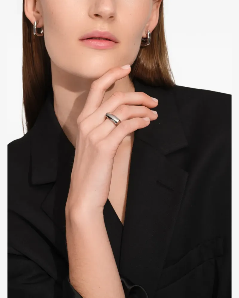 Tom Wood Ring mit eckiger Form - Grau Grau