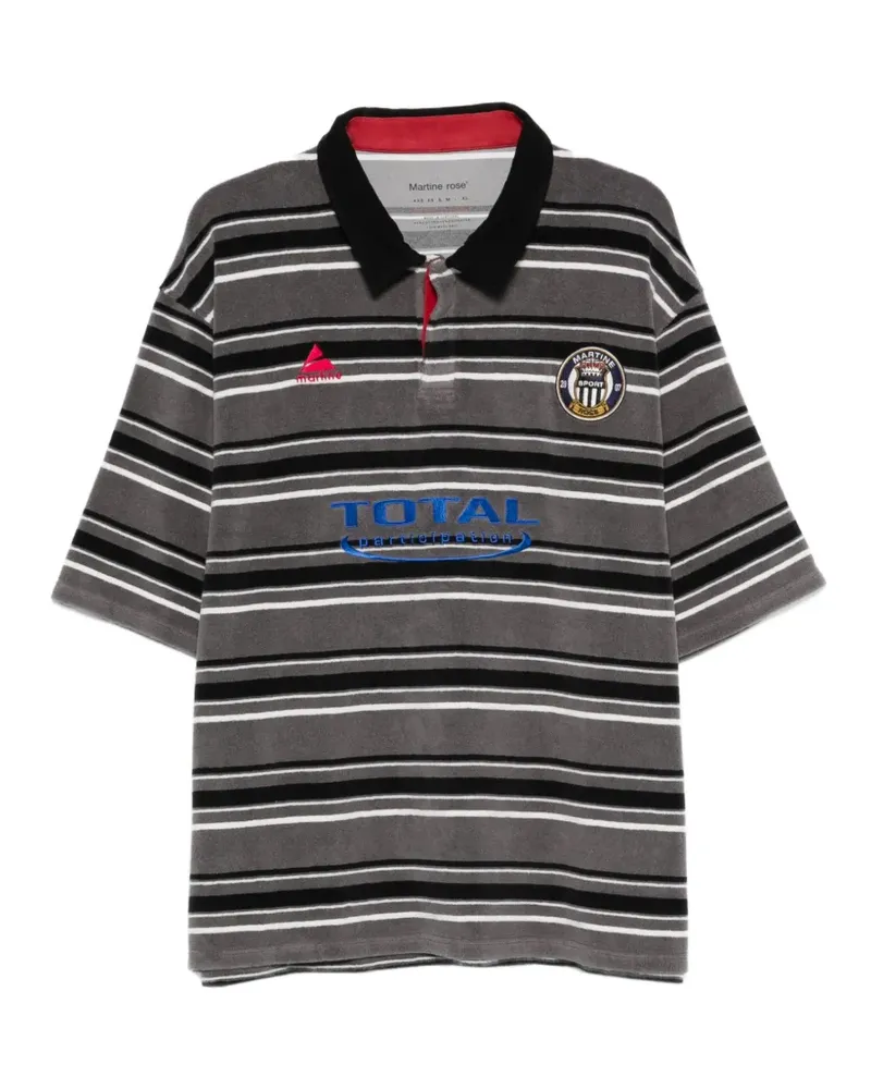 Martine Rose striped logo polo shirt - Grau Grau