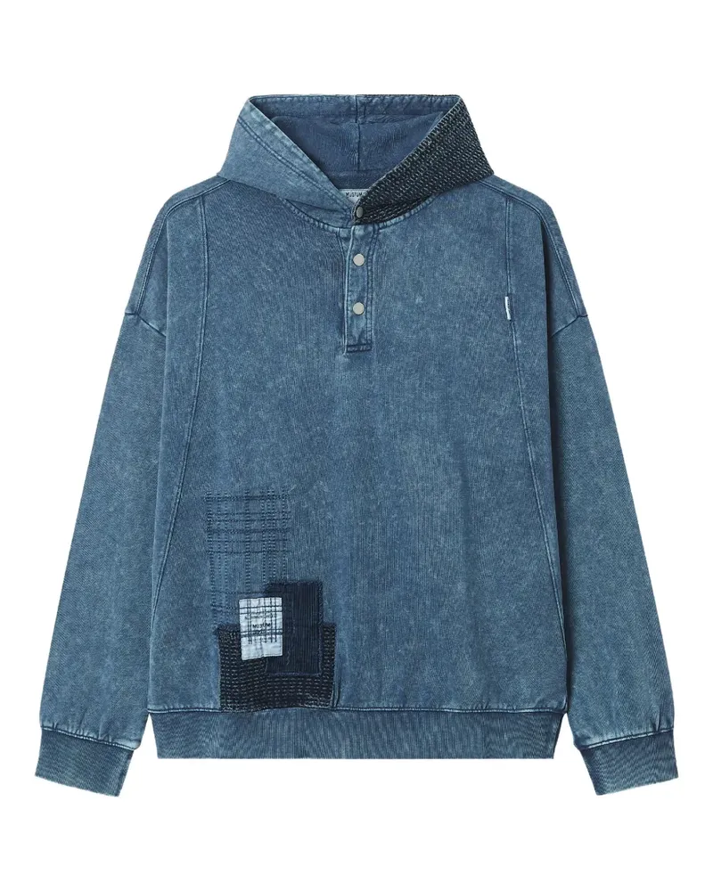 Musium Div. Hoodie im Patchwork-Look - Blau Blau