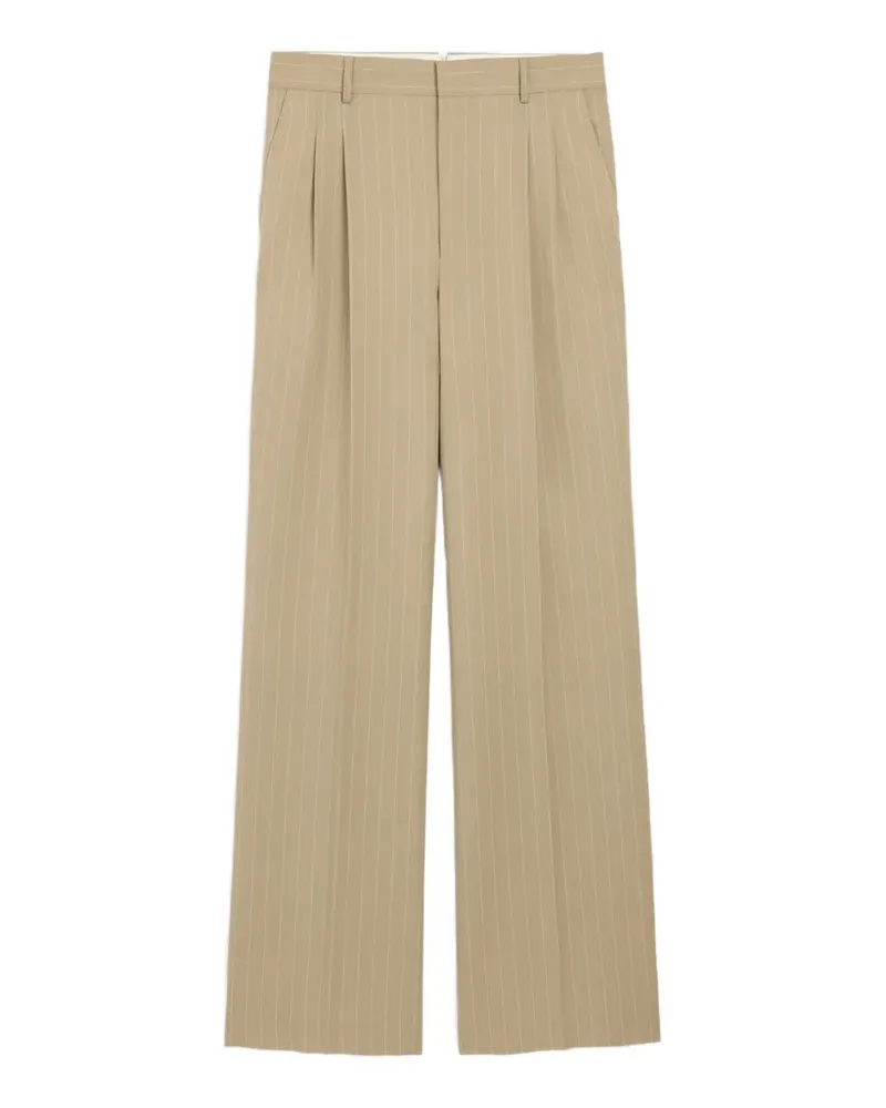 AMI Paris Gestreifte Plisseehose - Nude Nude