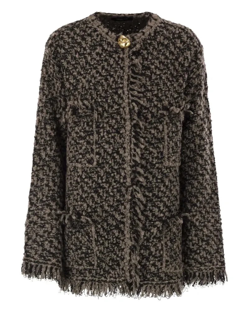 Fabiana Filippi Jacke mit Fransen - Schwarz Schwarz