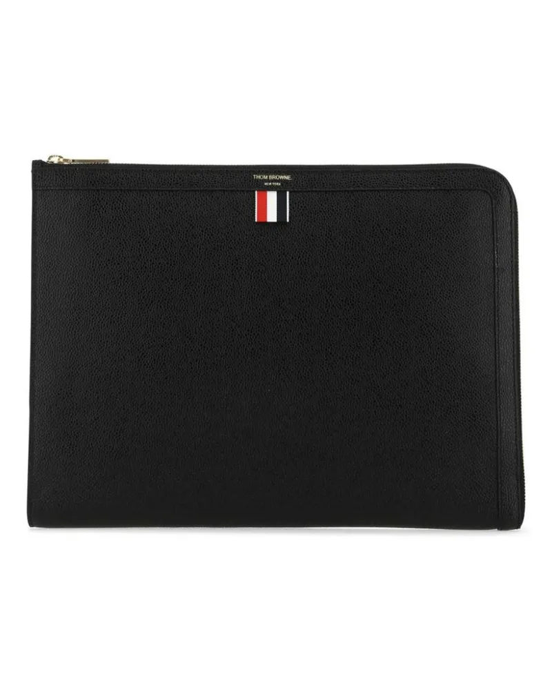 Thom Browne Dokumentenmappe mit Streifen - Schwarz Schwarz