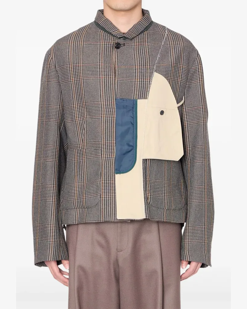 kolor Jacke mit karierten Einsätzen - Braun Braun