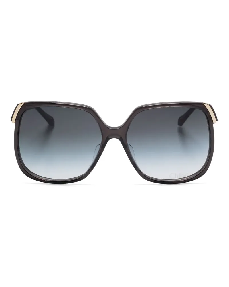 Chloé Sonnenbrille mit Butterfly-Gestell - Schwarz Schwarz