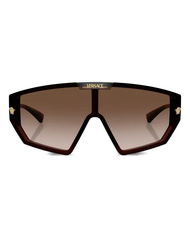 Versace Geometrische Medusa Sonnenbrille - Braun Braun