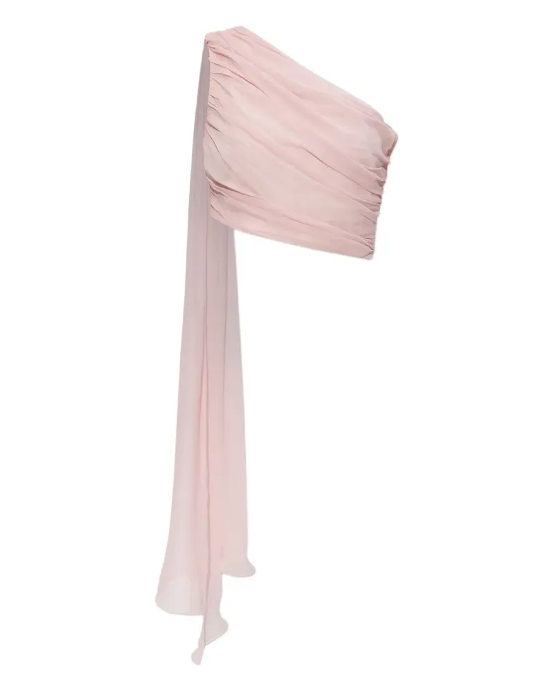 Posse Drapiertes Solene One-Shoulder-Top - Rosa Rosa