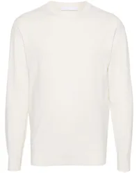 Helmut Lang Pullover mit Kontrastnaht Weiß