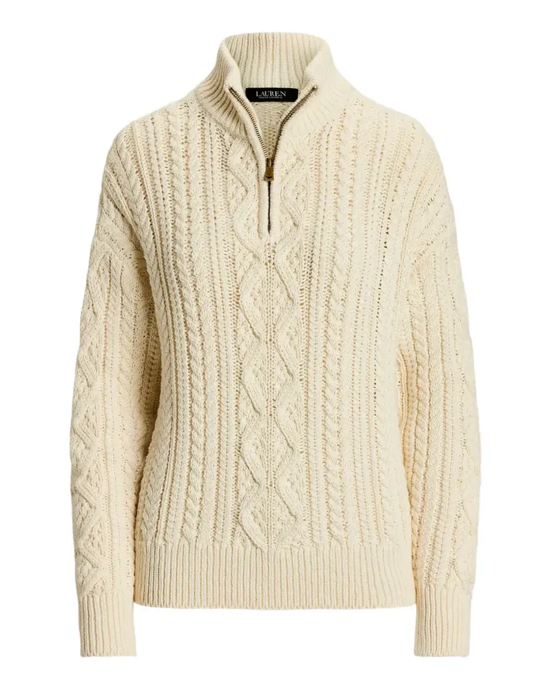 Ralph Lauren cable-knit quarter-zip sweater - Nude Nude
