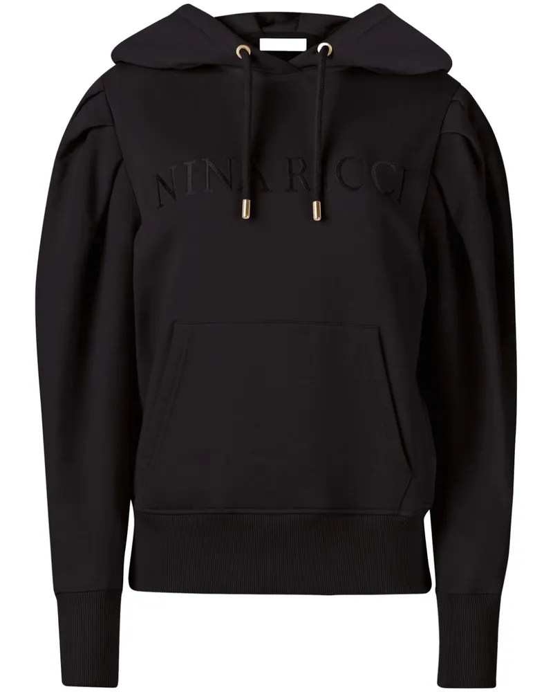 Nina Ricci Hoodie mit Logo-Prägung - Schwarz Schwarz