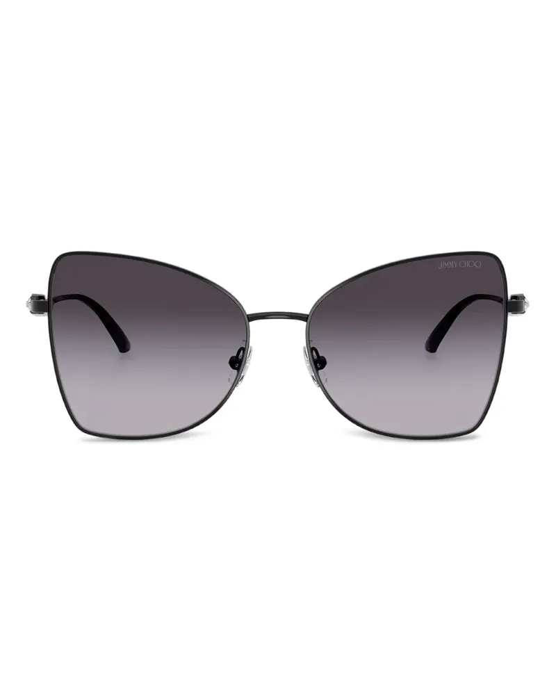 Jimmy Choo Cat-Eye-Sonnenbrille mit Kristallen - Schwarz Schwarz