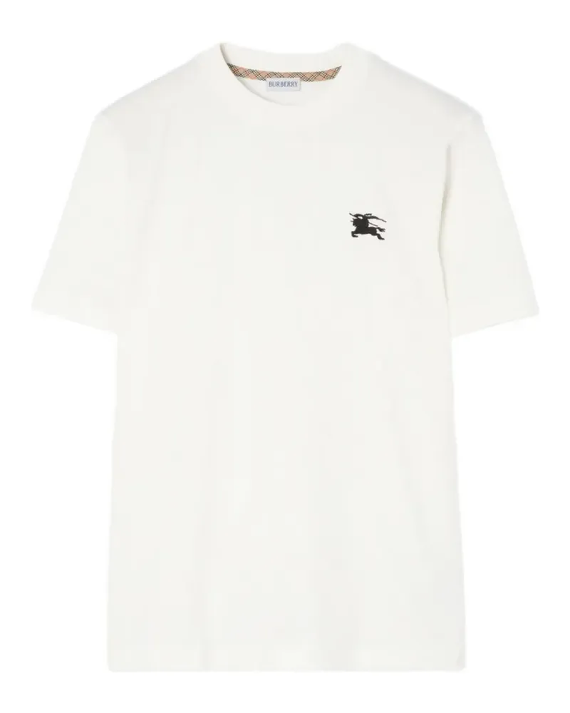 Burberry T-Shirt mit Logo-Stickerei - Weiß Weiß