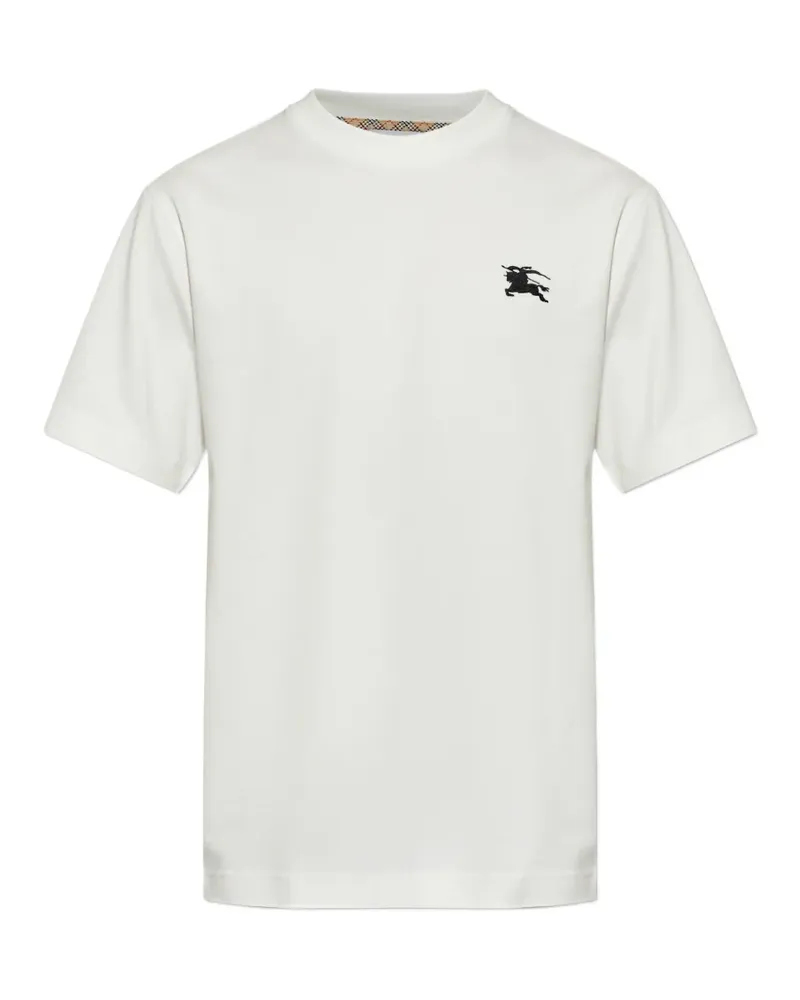 Burberry T-Shirt mit Logo-Stickerei - Weiß Weiß