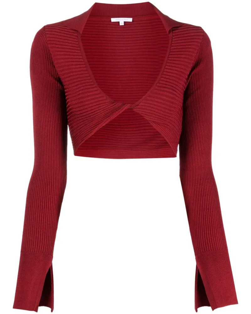 Patrizia Pepe Langarmshirt mit U-Ausschnitt - Rot Rot