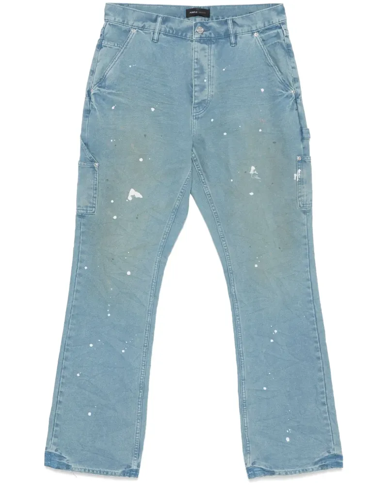 PURPLE BRAND Hose mit Farbklecks-Print - Blau Blau